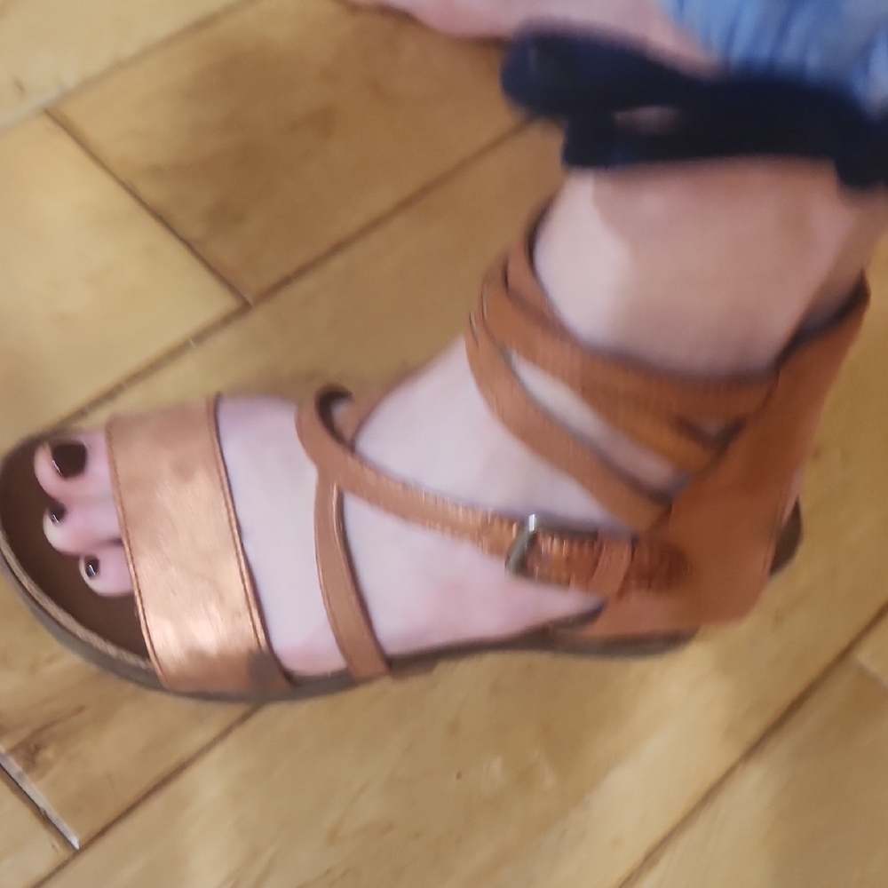 Miz Mooz Tan Strappy Sandals - Picture 6 of 7